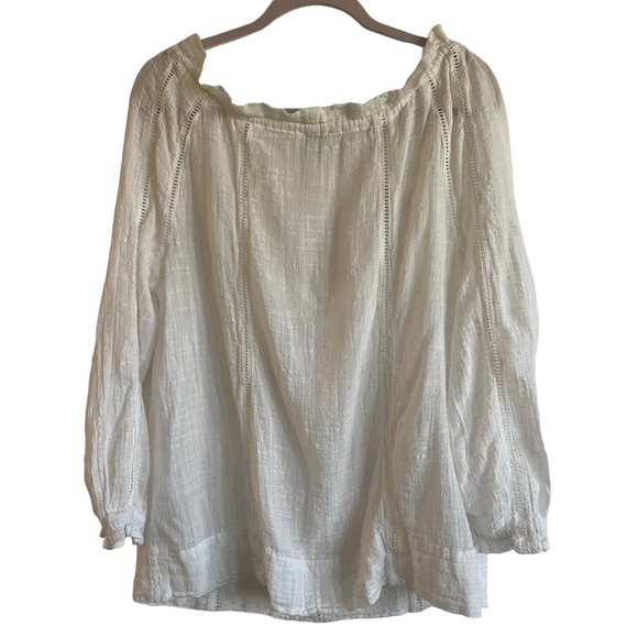 Sundance Artists Ladder White Ruffle Tassel Blouse, Size PS - Picture 6 of 8